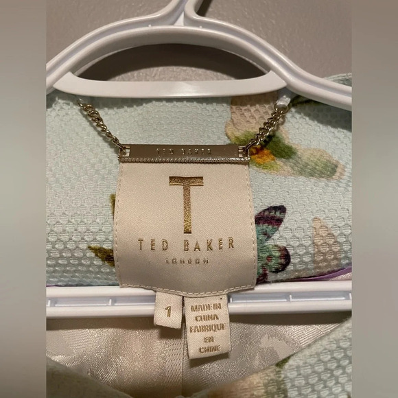 Ted Baker Pastel Green and Floral Print Jacket size 1 - Picture 3 of 7